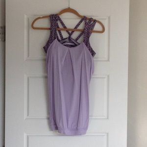 Lululemon lavender Split- back bra tank size 8.